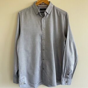 Ted Baker London Men's Button-Up Shirt Blue Size 3 (Medium)